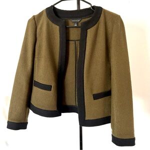 **SOLD!! l**- Olive Green blazer with black lines Ann Taylor